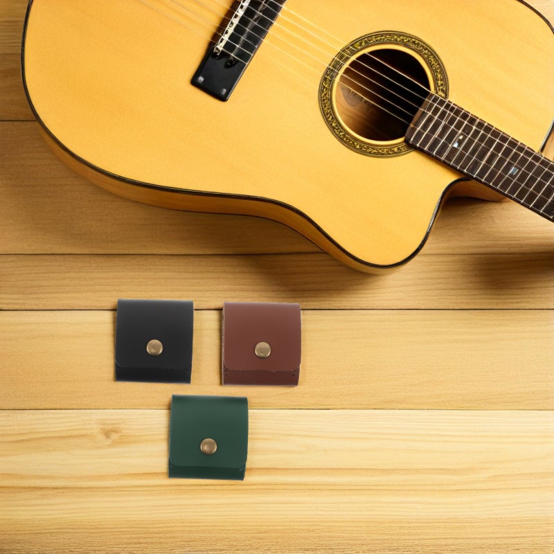 3pcs Pu Leather Guitar Pick Holder: Foldable Roll-Up Plectrum Organizer Bag With 3 Compartment - Guitar Pick Storage Pouch For Guitarists - Image 3