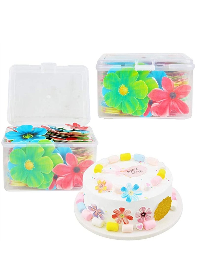 Y&D Edible Flower Cupcake Toppers Set of 70 Pcs Mixed Size Birthday Cake Toppers Multicolour Family Wedding Party Food Decoration - Image 2
