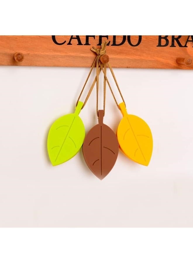 Colorful Silicone Leaves Door Stopper,Cute Leaf Flexible Silicone Window Finger Protector/Door Stops Set with Lanyard  - Image 4