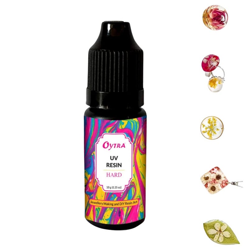 Oytra UV Resin Hard Clear Glossy Finish for Artists and Professionals Polymer Clay Gloss DIY Jewelry Craft Decoration Casting Coating (10 Grams) - Image 1