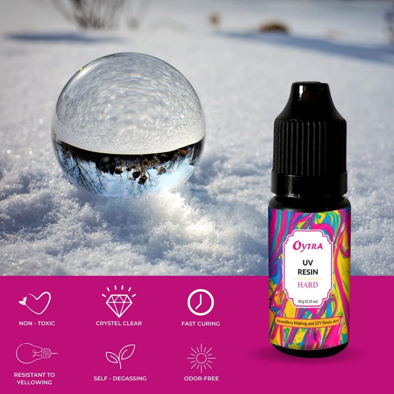 Oytra UV Resin Hard Clear Glossy Finish for Artists and Professionals Polymer Clay Gloss DIY Jewelry Craft Decoration Casting Coating (10 Grams) - Image 2