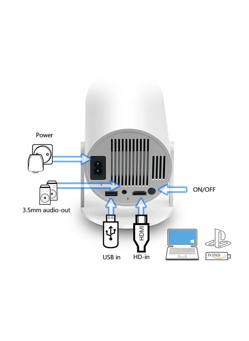 Generic - Free Style Projector for Home 4K support 720P Native HD Portable Projector Android 11 YouTube Builtin Apps 5G WiFi Auto Keystone 3500 lumens (350 ANSI) 3 Watt Speaker 176" Screen Compatible 4K TV Stic - Image 1
