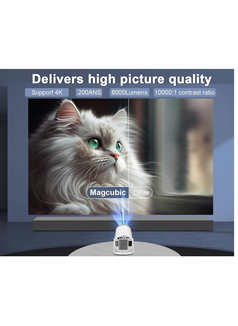 Generic - Free Style Projector for Home 4K support 720P Native HD Portable Projector Android 11 YouTube Builtin Apps 5G WiFi Auto Keystone 3500 lumens (350 ANSI) 3 Watt Speaker 176" Screen Compatible 4K TV Stic - Image 1