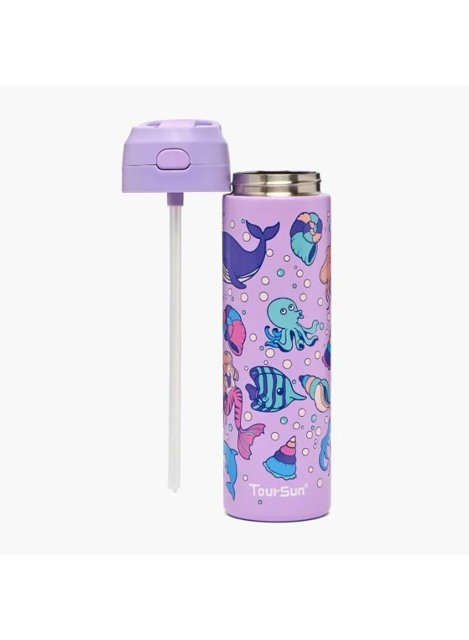 تورسون Toursun Underwater Print Stainless Steel Water Bottle with Flip Spout and Handle - 540 ml