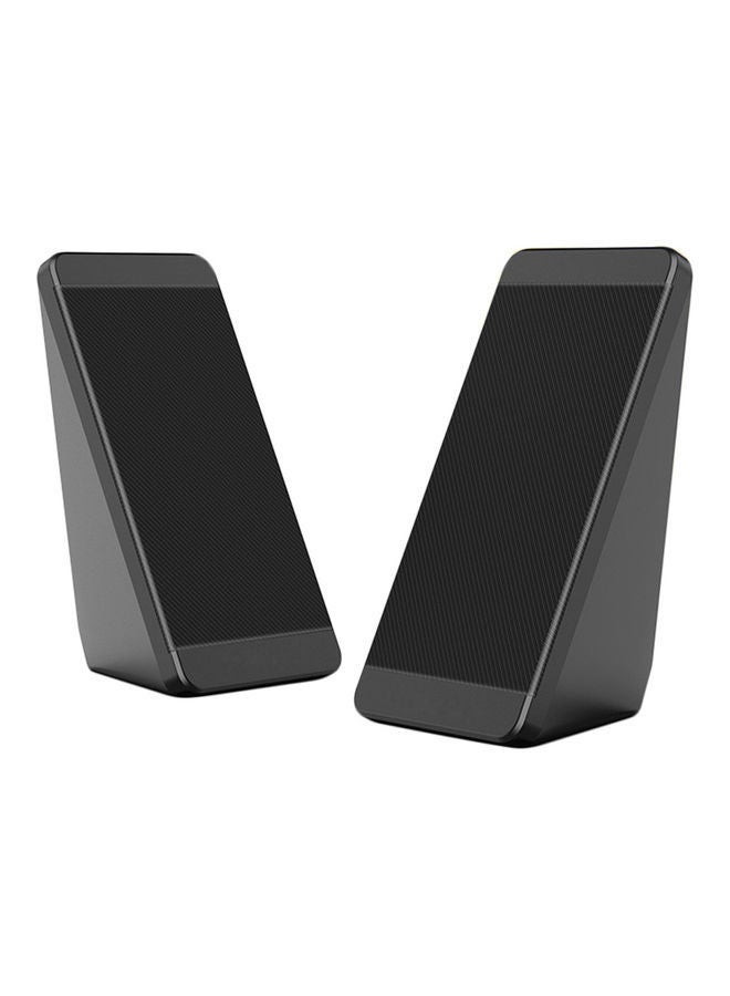 NIBEMINENT 2-Piece Wired USB Desktop Mini Speaker Black - Image 1