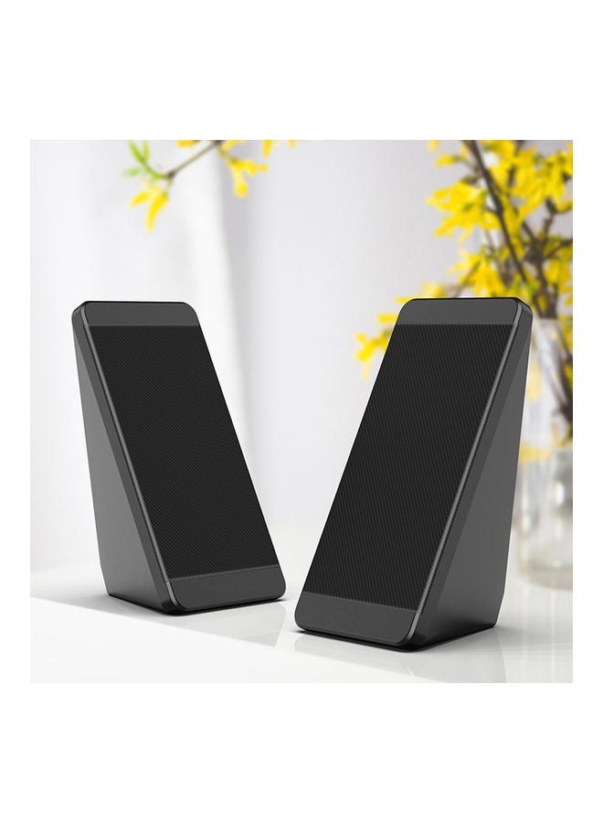NIBEMINENT 2-Piece Wired USB Desktop Mini Speaker Black - Image 3