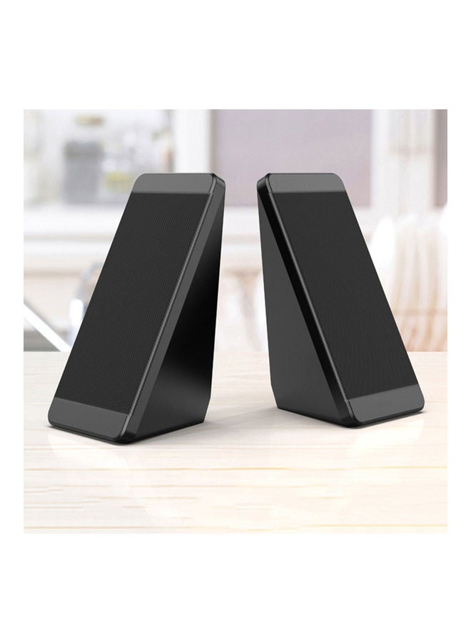 NIBEMINENT 2-Piece Wired USB Desktop Mini Speaker Black - Image 4