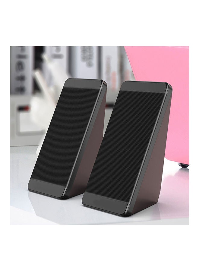 NIBEMINENT 2-Piece Wired USB Desktop Mini Speaker Black - Image 2