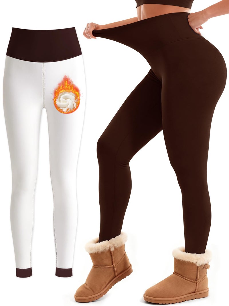 Laite Hebe Fleece Lined Leggings Women - High Waisted Winter Yoga Pants Tummy Control Soft Thermal Warm for Hiking Workout - Image 1
