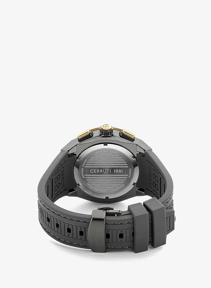 شيروتي 1881 Mens Round Shape Silicone Band Analog Wrist Watch CIWGQ2224001 48 mm Grey