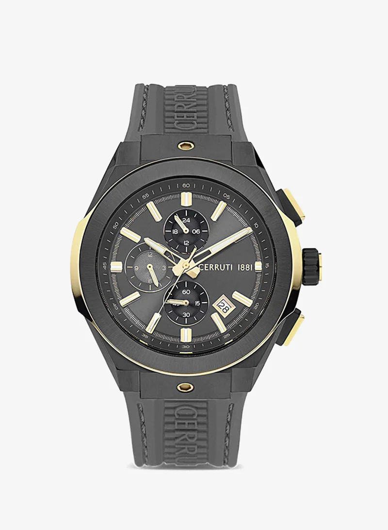شيروتي 1881 Mens Round Shape Silicone Band Analog Wrist Watch CIWGQ2224001 48 mm Grey