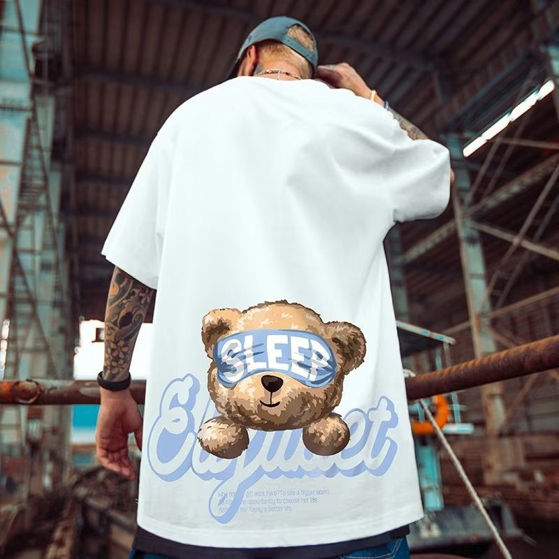 Men'S Five-Quarter Sleeve Round Neck New Standard Fashion Fashion Brand City Style Fashion Urban T-Shirt Daily Summer - Image 2