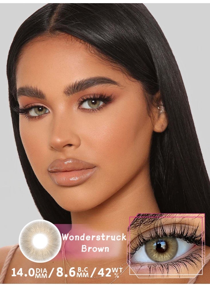 يواي عدسات لاصقة ملونة UYAAI بنية قطر 14.00 مم قابلة للتغيير سنويًا للارتداء اليومي - Image 1