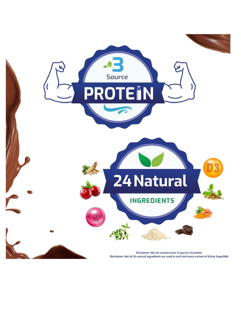 Gritzo SuperMilk Daily Nutrition 4 7y Kids  Double Chocolate  400g  6g Protein with Zero Refined Sugar - Image 5
