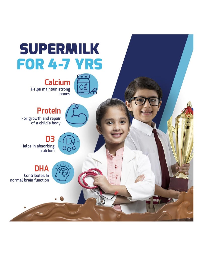Gritzo SuperMilk Daily Nutrition 4 7y Kids  Double Chocolate  400g  6g Protein with Zero Refined Sugar - Image 3