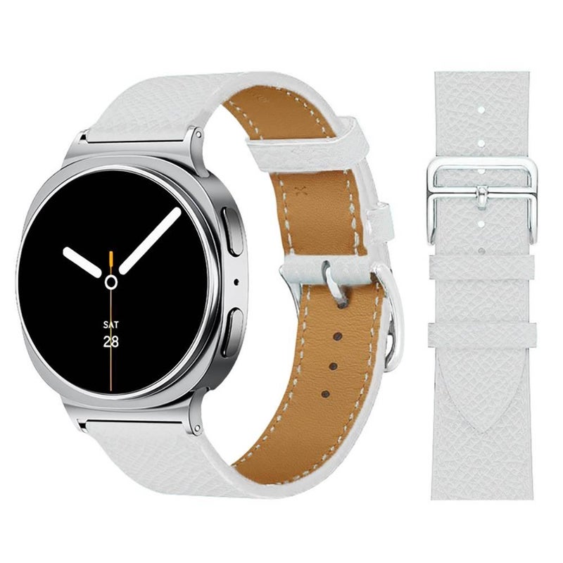 سوار ساعة ذكية سوار جلدي كلاسيكي متوافق باللون أسود قابل للتعديل مع Samsung Galaxy Watch بملاءمة قابلة للتعديل وحزام بديل للاستخدام اليومي للاستخدام الداخلي للرحلات اليومية - Image 1