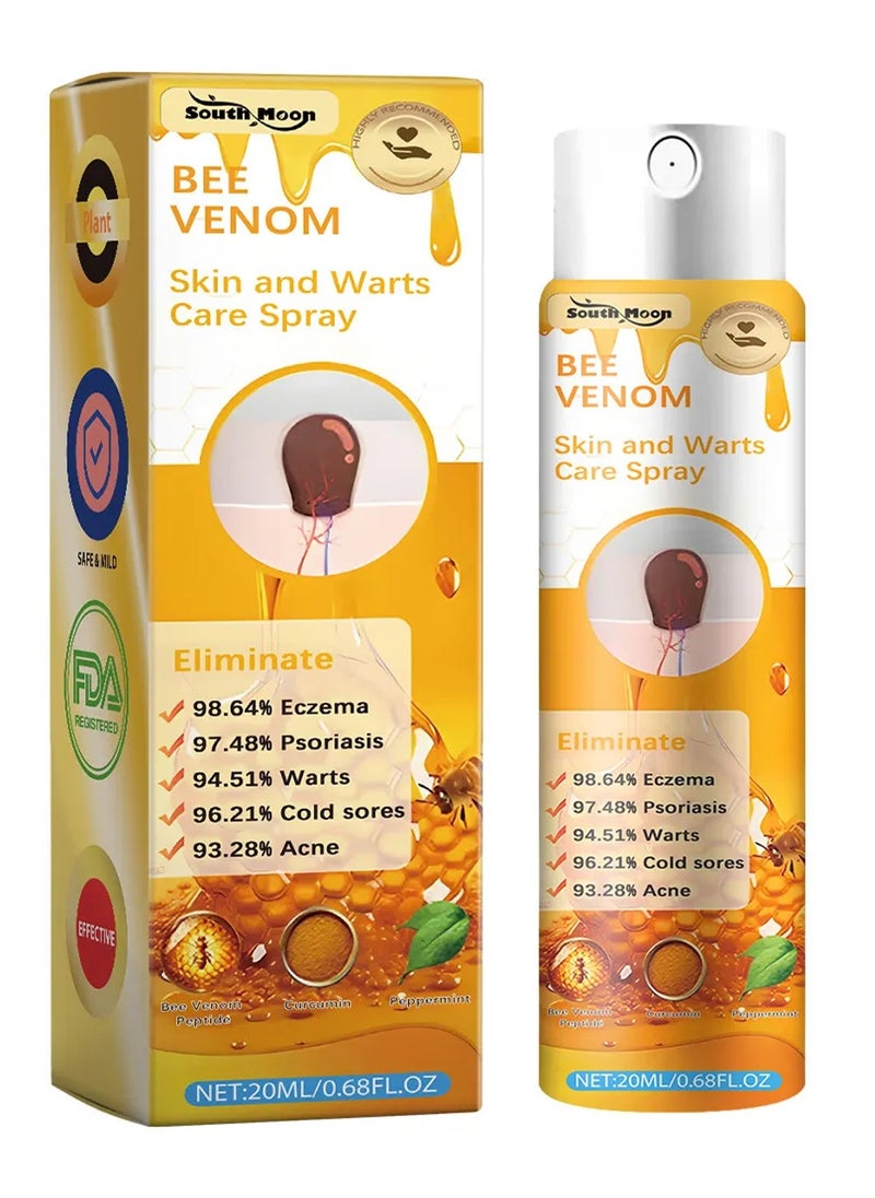 SOUTH MOON South Moon Bee Venom Skin And Warts Care Spray, Skin Tags Remover ,Skin Tag Spray ,Body Care Spray Moisturizing, Cleaning Repairing Skin 20ml  - Image 1