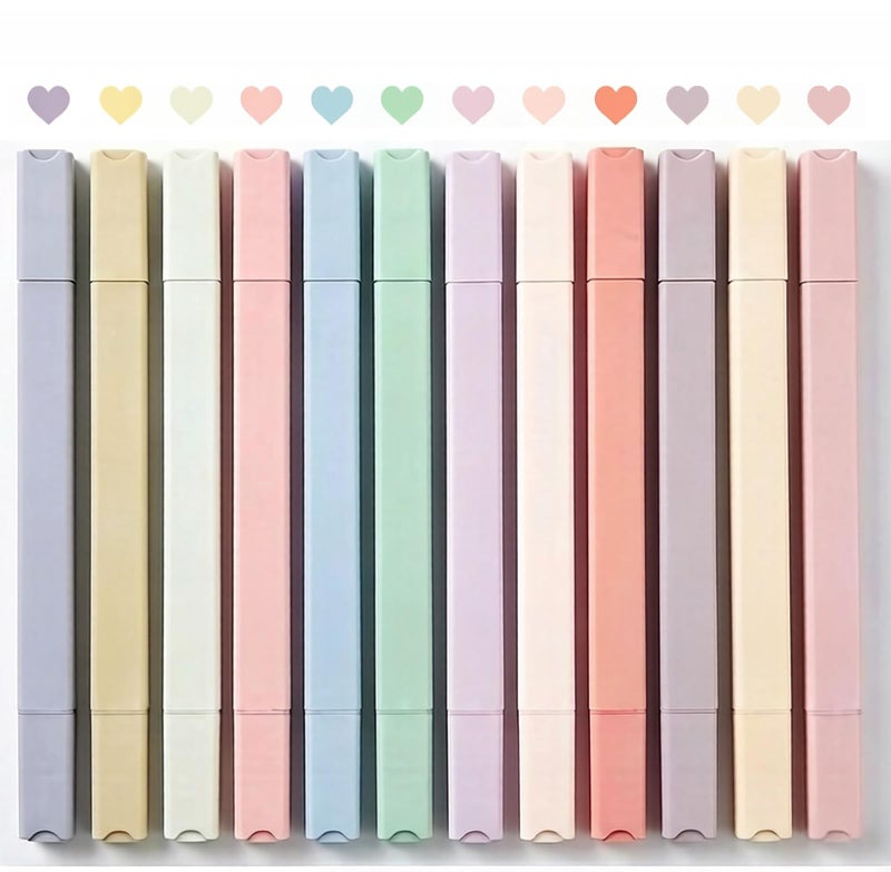 konket 12Pcs Aesthetic Cute Highlighters Bible Pastel Highlighters and Pens no bleed Assorted Colors Highlighter for and Office Journal Home - Image 1