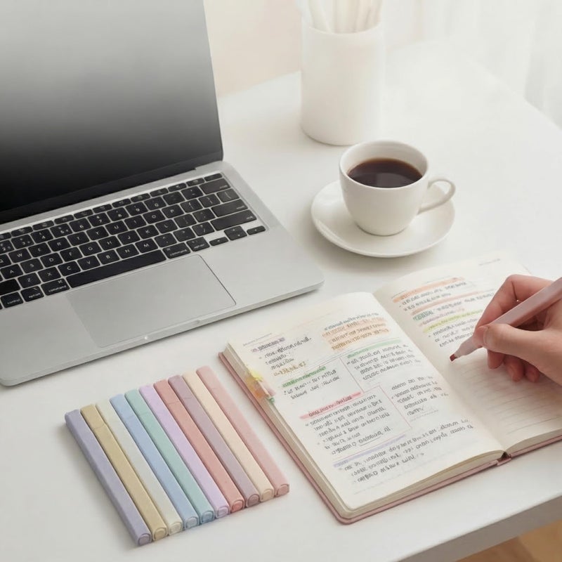 konket 12Pcs Aesthetic Cute Highlighters Bible Pastel Highlighters and Pens no bleed Assorted Colors Highlighter for and Office Journal Home - Image 5