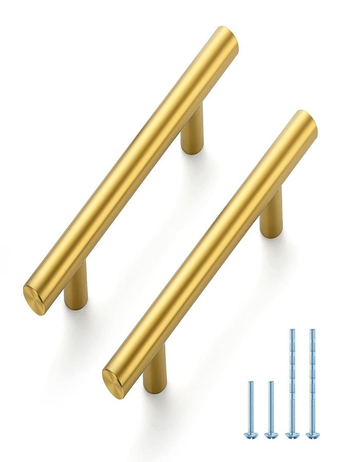 JOY DECOR 30 Pack 5 Inch Cabinet Pulls Kitchen Cabinet Handles with 3 Inch Hole Center Brushed Brass Cabinet Hardware Stainless Steel Kitchen Drawer Pulls for Cabinets Cupboard, 76mm Hole Centers - Image 1