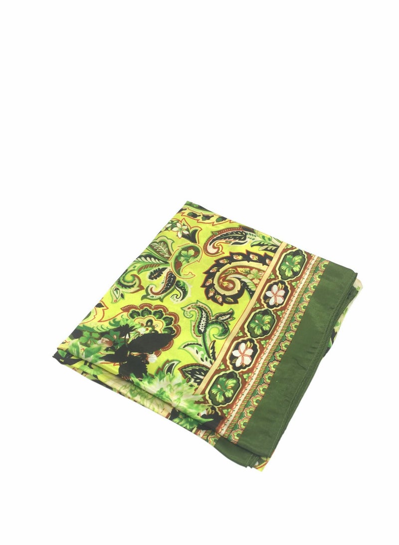 Ladies Scarf Large Head Scarf Flower Pattern Silk Like Scarf Women's Fashion Pattern Large Square Satin Headscarf Headdress - Image 3