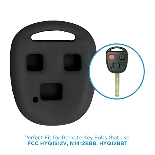 Keyless2Go Replacement for New Silicone Cover Protective Case for Remote Keys with FCC HYQ1512V N1412BBB HYQ12BBT - Black - Image 5