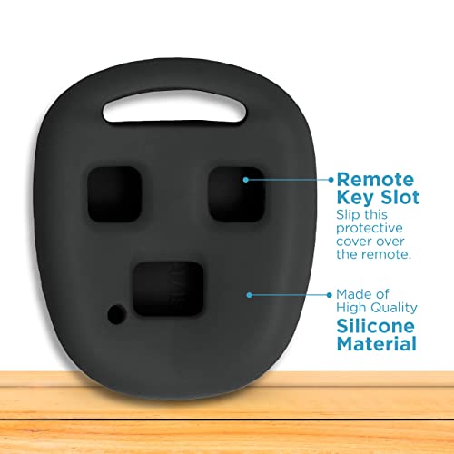Keyless2Go Replacement for New Silicone Cover Protective Case for Remote Keys with FCC HYQ1512V N1412BBB HYQ12BBT - Black - Image 4