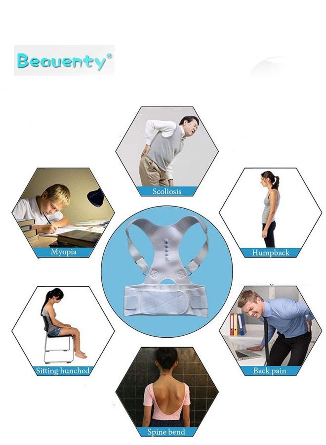 بيوينتي حزام الظهر لتصحيح القوام وفرد الأكتاف مصنوع من مادة قوية مسامية مريحة بالارتداء-قياس - Image 2