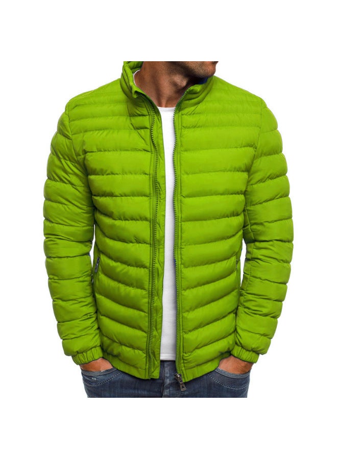 Winter Men's Solid Color Stand Collar Cotton Jacket