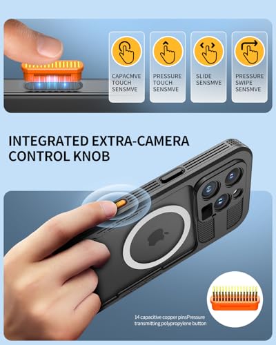 Lanhiem Magnetic for iPhone 16 Pro Case, IP68 Waterproof Dustproof Case, [Compatible with Magsafe] [Built-in Screen Protector] Full Body Heavy Duty Rugged Phone Cover 6.3 inch, Black/Clear - Image 5