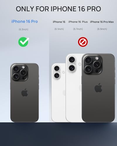 Lanhiem Magnetic for iPhone 16 Pro Case, IP68 Waterproof Dustproof Case, [Compatible with Magsafe] [Built-in Screen Protector] Full Body Heavy Duty Rugged Phone Cover 6.3 inch, Black/Clear - Image 2
