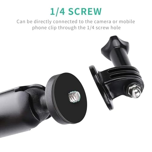 Like Star Action Camera (just for The Handlebar) Universal Mount for All Action Cameras & Mobiles Made of Aluminum Alloy with Two 360° Rotating Angle 1/4 Metal Stands - Image 3