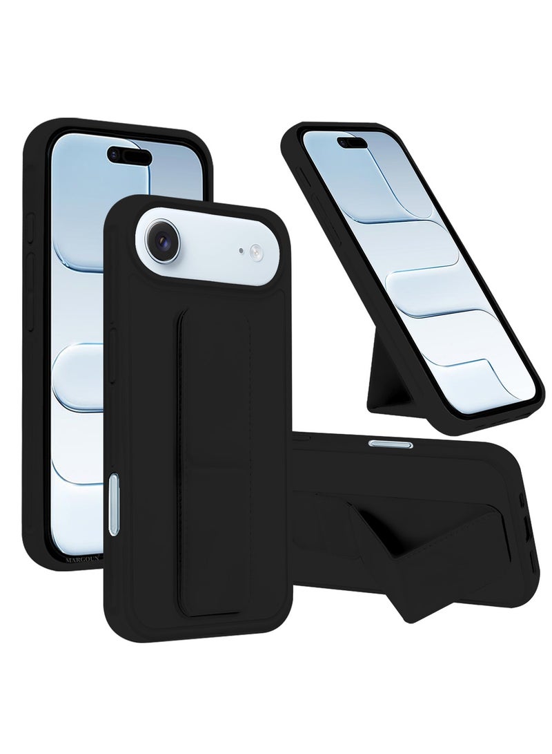 DUSALA For iPhone 17 Air Case Cover Finger Grip Holder Phone Car Magnetic Multi-function Shockproof Protective Case Two-in-One Phone Holder Case - Black - Image 1