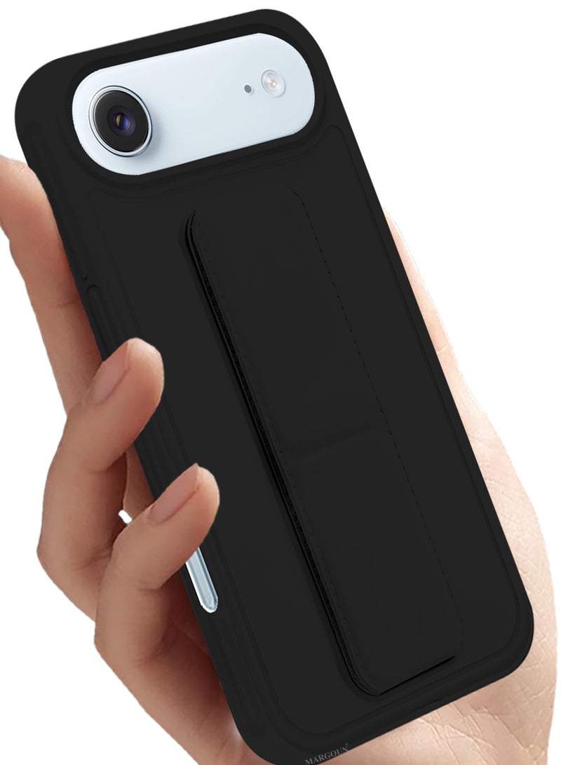 DUSALA For iPhone 17 Air Case Cover Finger Grip Holder Phone Car Magnetic Multi-function Shockproof Protective Case Two-in-One Phone Holder Case - Black - Image 4