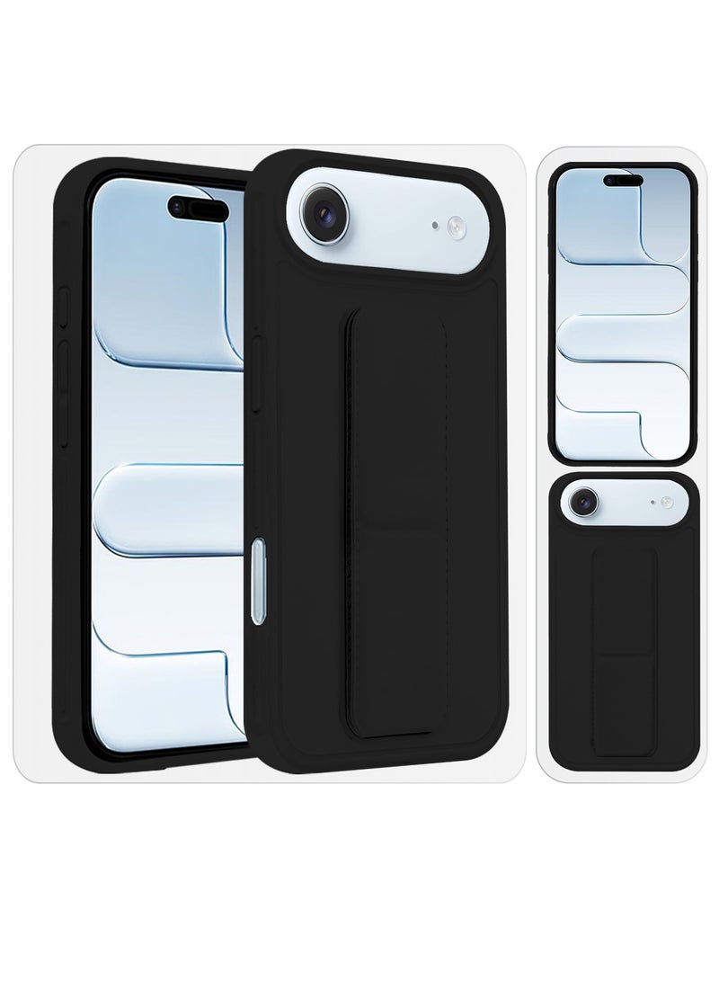 DUSALA For iPhone 17 Air Case Cover Finger Grip Holder Phone Car Magnetic Multi-function Shockproof Protective Case Two-in-One Phone Holder Case - Black - Image 5
