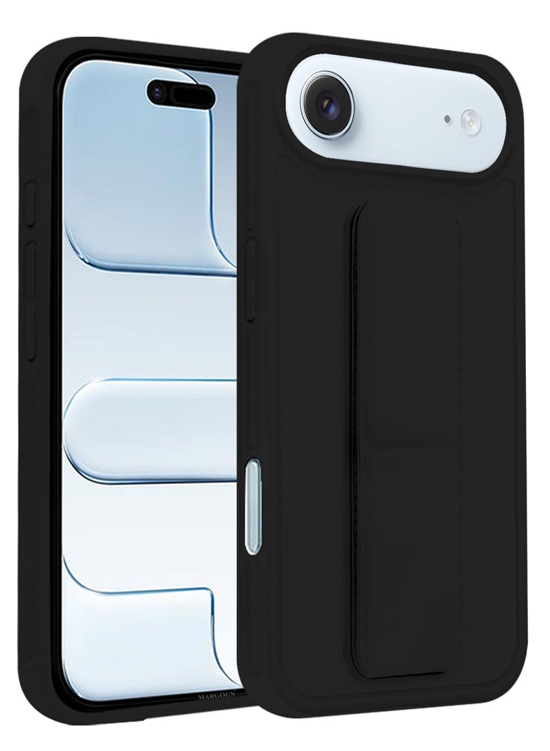 DUSALA For iPhone 17 Air Case Cover Finger Grip Holder Phone Car Magnetic Multi-function Shockproof Protective Case Two-in-One Phone Holder Case - Black - Image 3