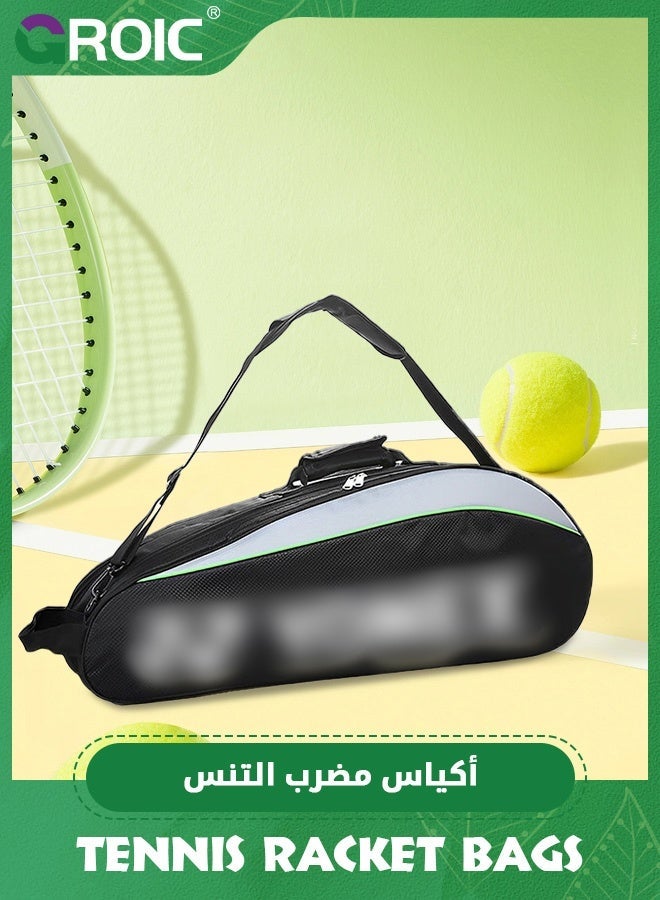 GROIC حقيبة تنس 6 مضارب، حقيبة مضارب كبيرة واقية مع قسم للأحذية والهاتف، حقيبة مضارب خفيفة جداً وواسعة للتنس، حقيبة بادل - Image 5