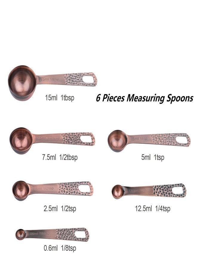 Smithcraft طقم أكواب وملاعق قياس من سميثكرافت، 12 قطعة، أكواب وملاعق قياس نحاسية للمواد الجافة والسائلة، و5 أكواب قياس و6 ملاعق قياس من الفولاذ المقاوم للصدأ مع ميزان تسوية للمطبخ والخبز. - Image 5