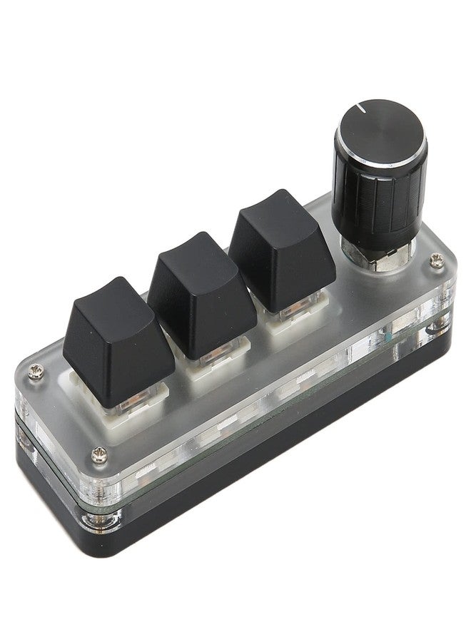 Naroote Macropad, Copy Paste Keyboard, 3 Key Small Keypad Multifunctional Shortcut RGB Backlight USB Music Macro Pad Macropad Mechanical Keyboard with Knob for DIY Programming Gaming - Image 1