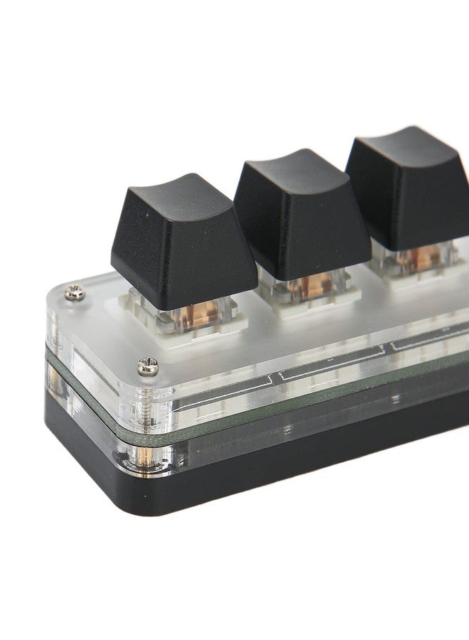 Naroote Macropad, Copy Paste Keyboard, 3 Key Small Keypad Multifunctional Shortcut RGB Backlight USB Music Macro Pad Macropad Mechanical Keyboard with Knob for DIY Programming Gaming - Image 4