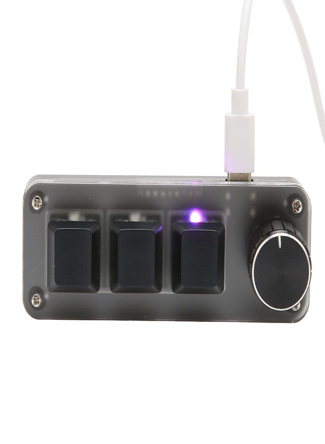 Naroote Macropad, Copy Paste Keyboard, 3 Key Small Keypad Multifunctional Shortcut RGB Backlight USB Music Macro Pad Macropad Mechanical Keyboard with Knob for DIY Programming Gaming - Image 2