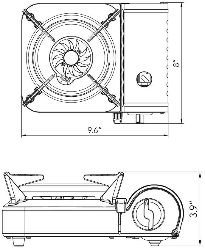 GasOne Gas One GS-800A Emergency Gear Camping Mini Butane Portable Gas Stove with Carrying Case, stainless steel, white - Image 2