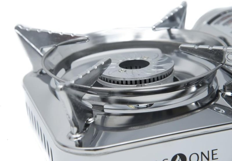 GasOne Gas One GS-800A Emergency Gear Camping Mini Butane Portable Gas Stove with Carrying Case, stainless steel, white - Image 3