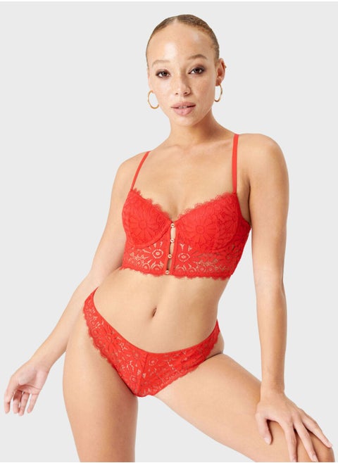 Lace Detail Bustier Push Up Bra