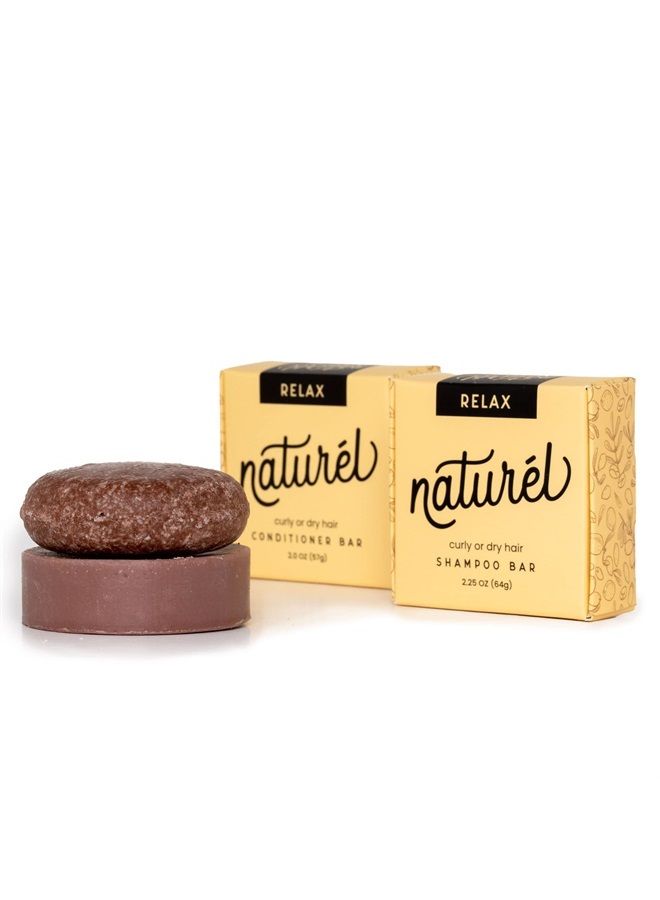 NATURÉL Naturel Relax Moisturizing Shampoo Bar and Conditioner Bar Set, Shampoo Bar and Conditioner Bar for Curly, Wavy, Dry, or Frizzy Hair, Vegan & Cruelty Free, Zero Waste, Made in USA - Image 2