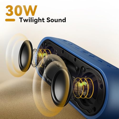 Tribit Portable Bluetooth Speaker XSound Plus 2, Wireless Speaker 30W with XBass, IPX7 Waterproof, 24-Hour Playtime, Stereo Sound, Built-in Mic, Bluetooth 5.3 for Party, Car, Travel(Blue) - Image 2