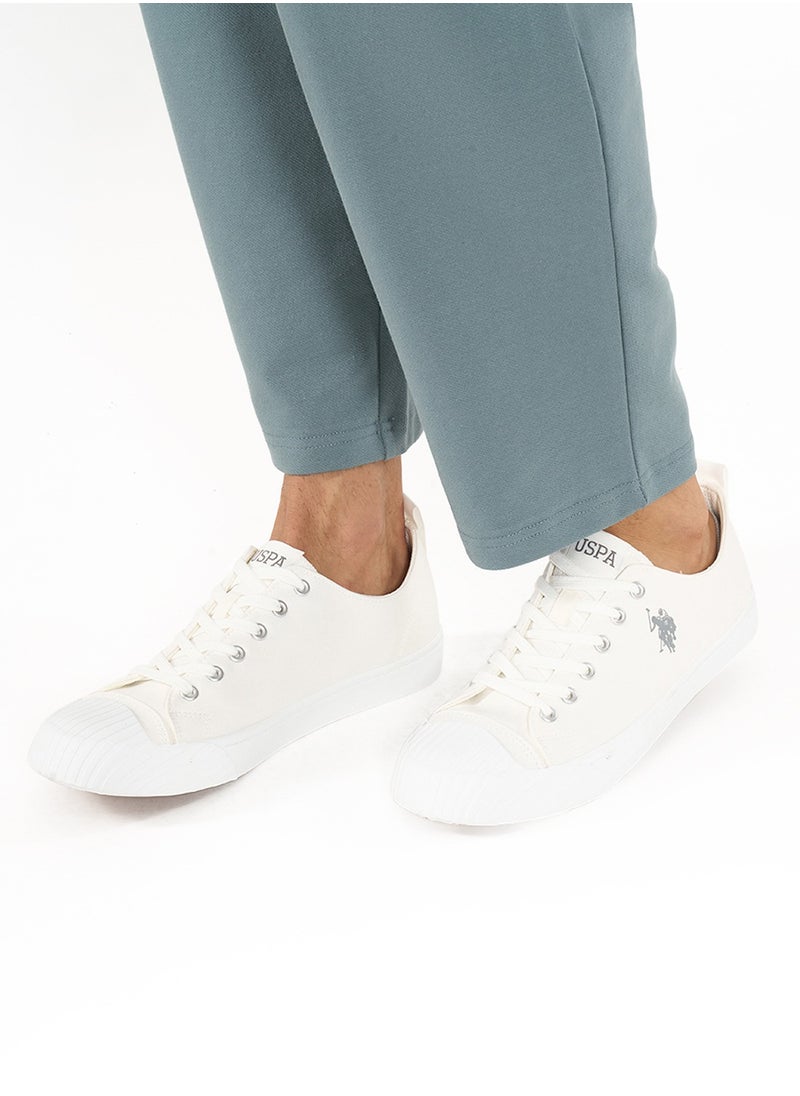 U.S. Polo Assn. - Men's White Low-Top Canvas Sneakers - Iconic Branding for a Clean Look - Image 1