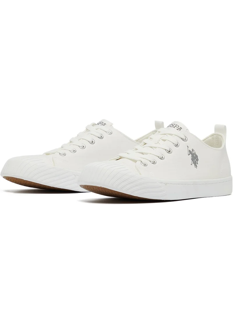 U.S. Polo Assn. Men's White Low-Top Canvas Sneakers - Iconic Branding for a Clean Look