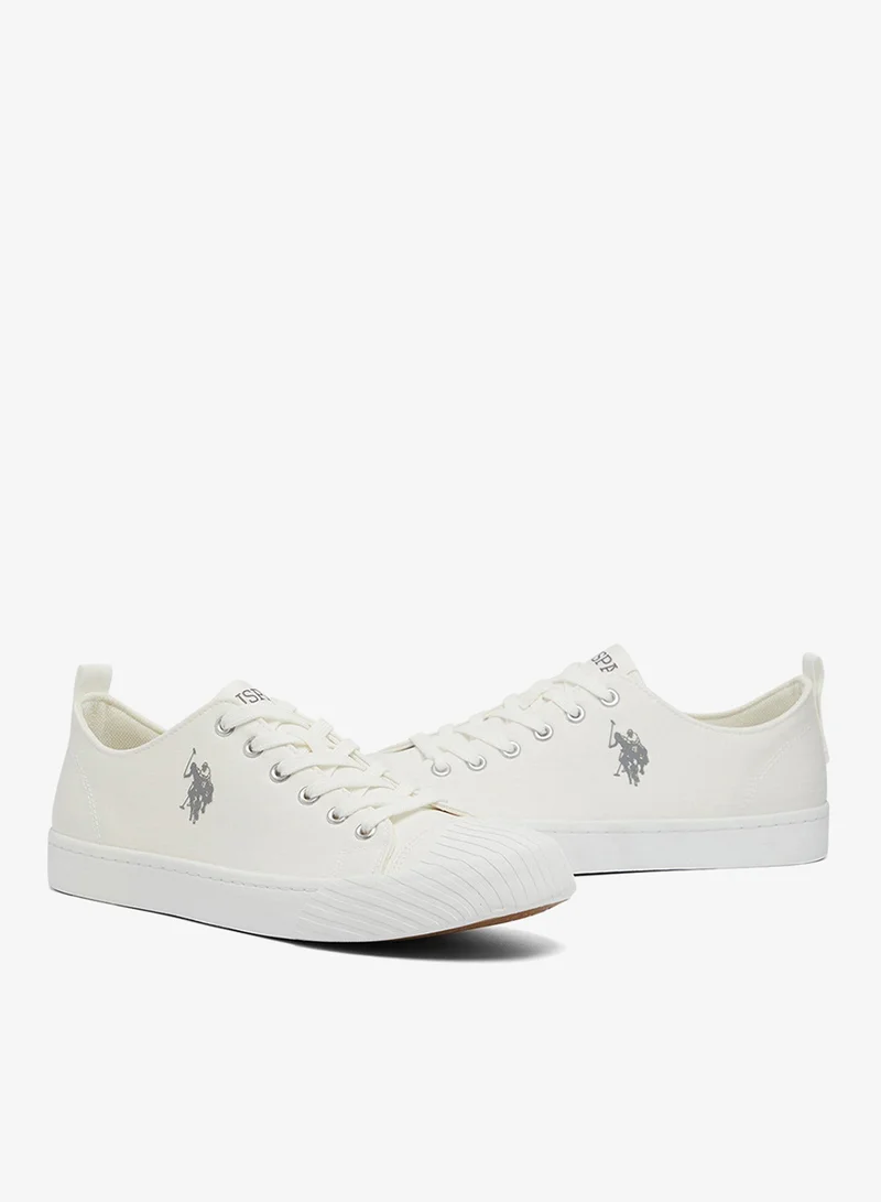 U.S. Polo Assn. White Men's White Low-Top Canvas Sneakers - Iconic Branding for a Clean Look Shoes for Men | Best Price UAE