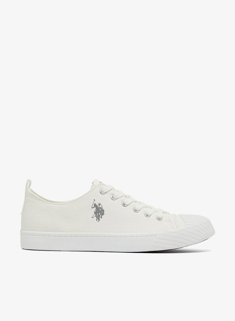 U.S. Polo Assn. Men's White Low-Top Canvas Sneakers - Iconic Branding for a Clean Look Shoes - Image 1